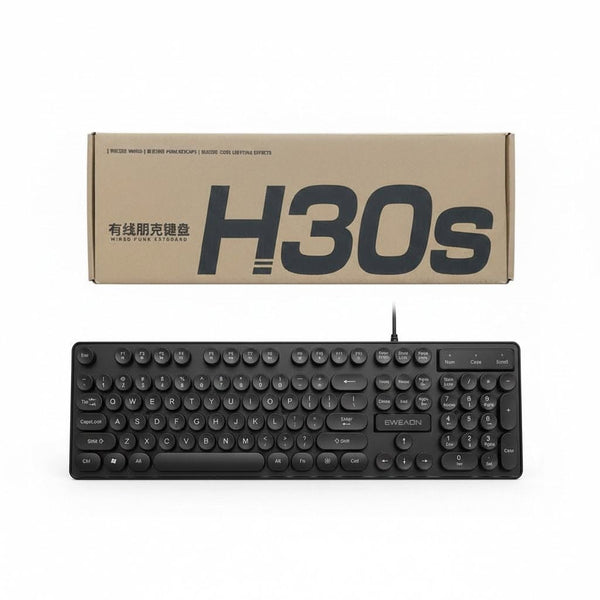 H30S ROUND KEY RGB WIRED GAMING KEYBOARD BLACK