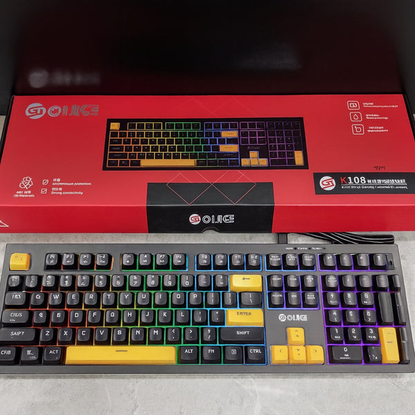 OIJIGE K108 Wired RGB Gaming keyboard Black