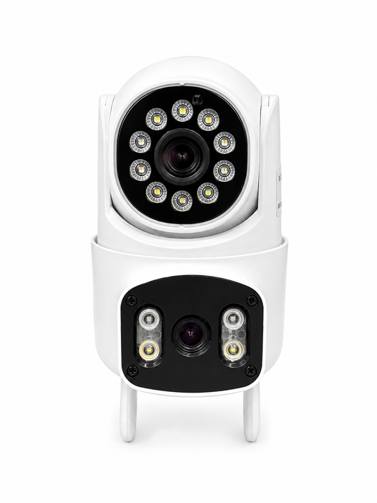 DUAL LENS IP WIRELESS CCTV CAMERA (NIGHT MODE, MOTION DETECTION)