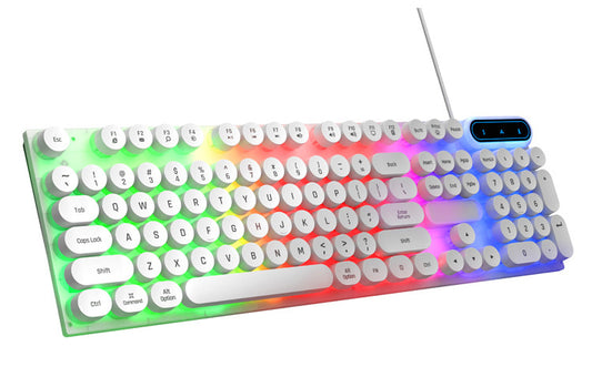 WHITE RGB KEYBOARD PEBBLE KEYS